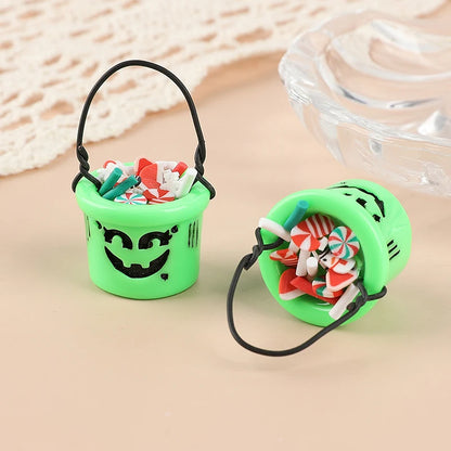 Christmas Charm Set 3D Resin Candy Basket Pendants Fashion DIY Accessories