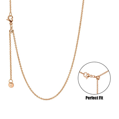 925 Sterling Silver Gold Rose Gold Simple Premium Bare Chain Necklace for Women Elegant DIY Jewelry Gift