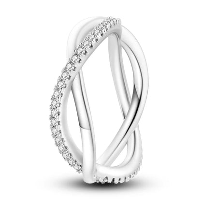 Zircon Diamond 925 Sterling Silver Women's Ring Elegant Fine Jewelry KTR081