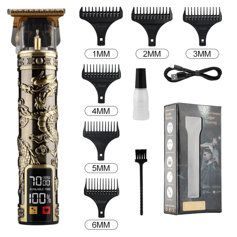 V-Vimika T9 Electric Hair Clipper with LCD Display Stainless Steel Precision Trimmer for Men Fast Charging Wet and Dry Use