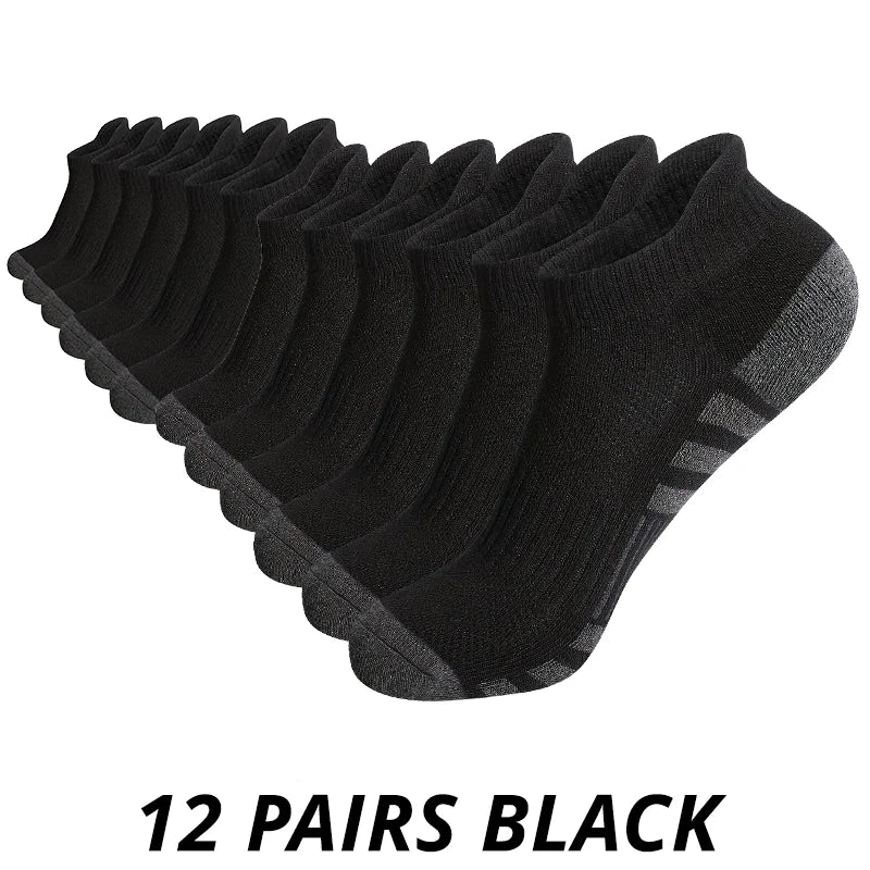 6 or 12 Pairs Men's Outdoor Gym Socks Soft Comfortable Ground-Grip Football Crew Socks Large Size