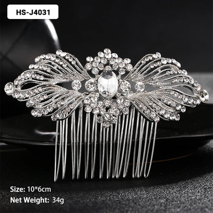 Efily Classic Silver Wedding Hair Combs - Crystal Rhinestone Bridal Accessories HS-J4031 Hair Combs