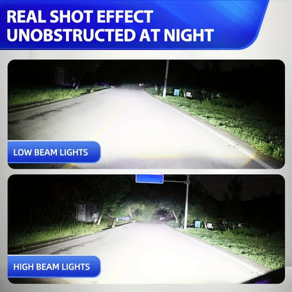 Ultra-Bright H4 LED Headlight Bulbs 150W 26000LM with Mini Projector Lens and Z-Shaped Cutoff for Moto Vehicles