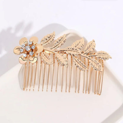 Bridal Crystal Hair Comb - Elegant Hair Clips & Pins for Brides Gold-3