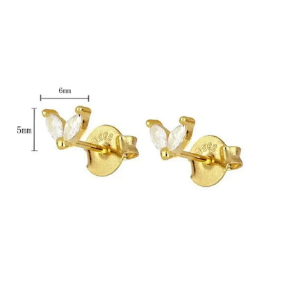 925 Sterling Silver Tiny Stud Earrings Colorful Crystal Luxury Jewelry LN0132-1