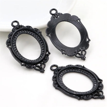 Antique Finish Cameo Cabochon Bracelet Setting Trays in Gold Silver Bronze and Rhodium 10 Pack