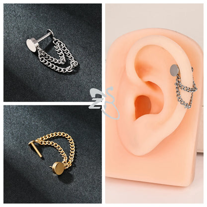 ZS 16G Stainless Steel Stud Earrings for Women and Girls with CZ Crystal Tassel Drop Design
