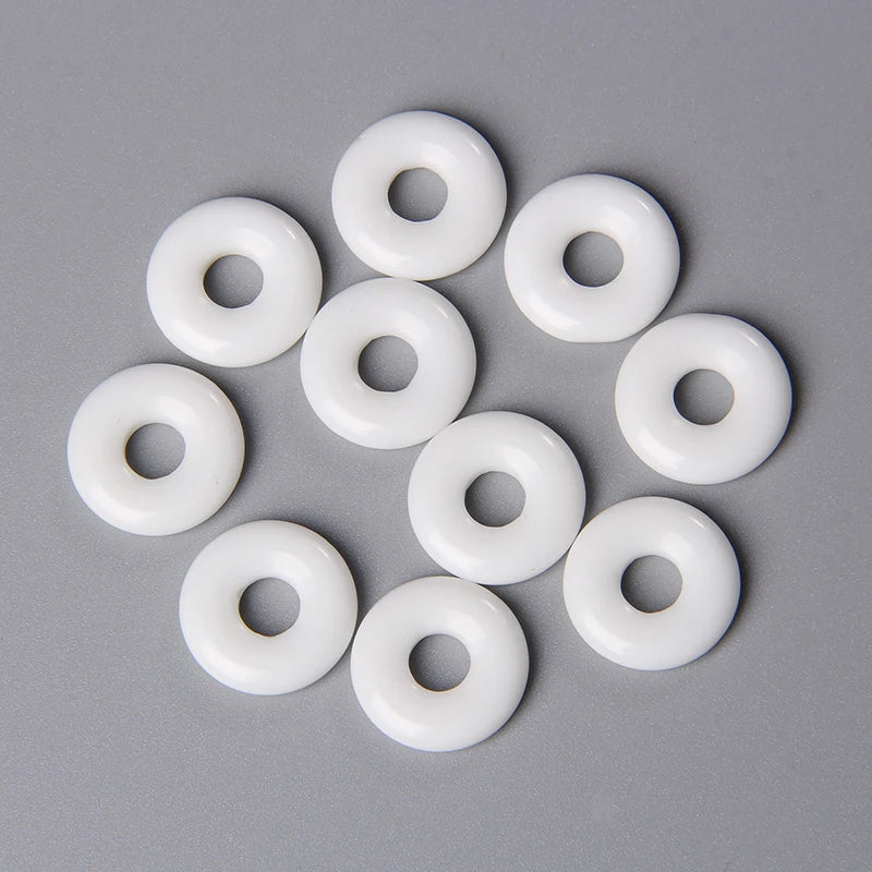 Elegant Labradorite Jade Agate Donut Beads Set for Jewelry Crafting 18mm 5pcs