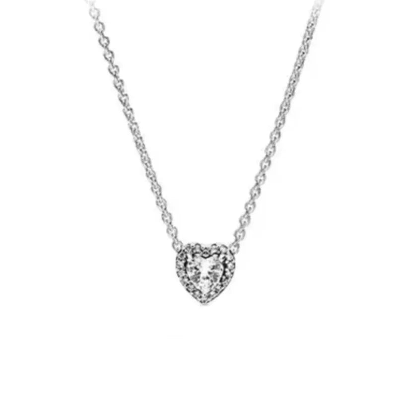 Zircon Love Heart Pendant Necklace Top Rated DIY Jewelry Charm for Women B4461