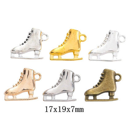 Vintage Zinc Alloy Shoe Charms Set for DIY Jewelry Making - 8 Pieces