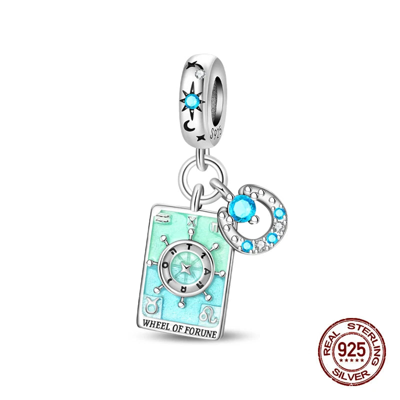 925 Sterling Silver Tarot Hourglass Bead Charm For Bracelet