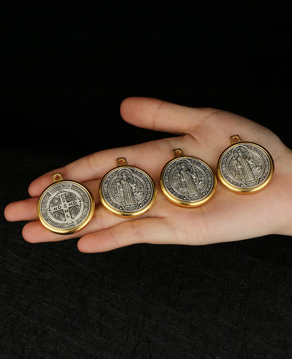 St Benedict Medal Set Christian Cross Pendants for DIY Jewelry Accessories