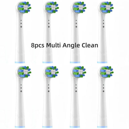 Toothbrush Replacement Heads Refill for Oral B Electric Toothbrush Pro1000 Pro 3000 Pro5000 Pro7000 Vitality Floss Action - 16 Pack 8 Multi Angle Clean