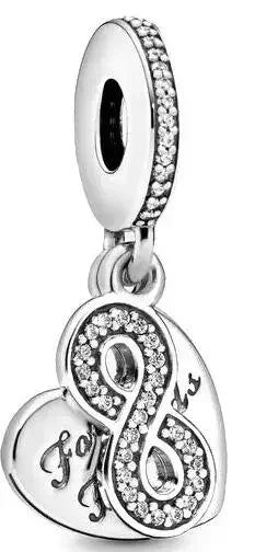 925 Sterling Silver Donut Dessert Charm Beads Zircon Accents for DIY Women Bracelet Jewelry Gift