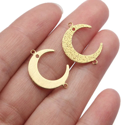 Brass Moon Round Connectors U-Shaped Arch Links for DIY Jewelry Making 10 to 20 Pieces