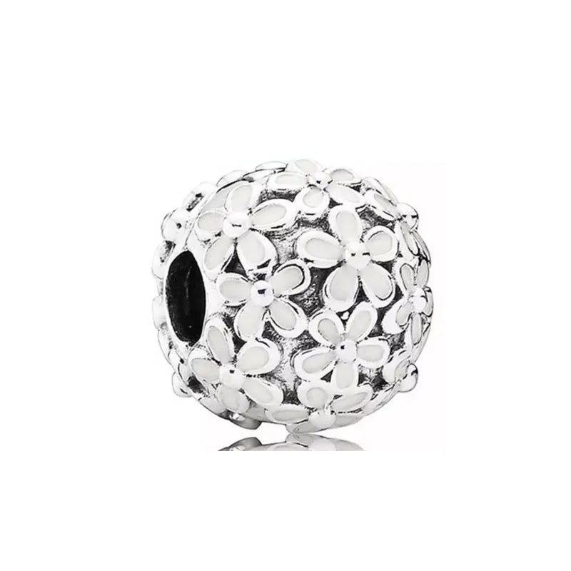Exquisite 925 Silver Heart-Shaped Beads with Crystal Ball Pendant for DIY European Bracelets