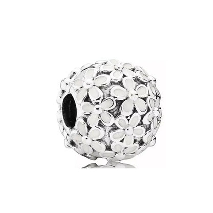 Exquisite 925 Silver Heart-Shaped Beads with Crystal Ball Pendant for DIY European Bracelets