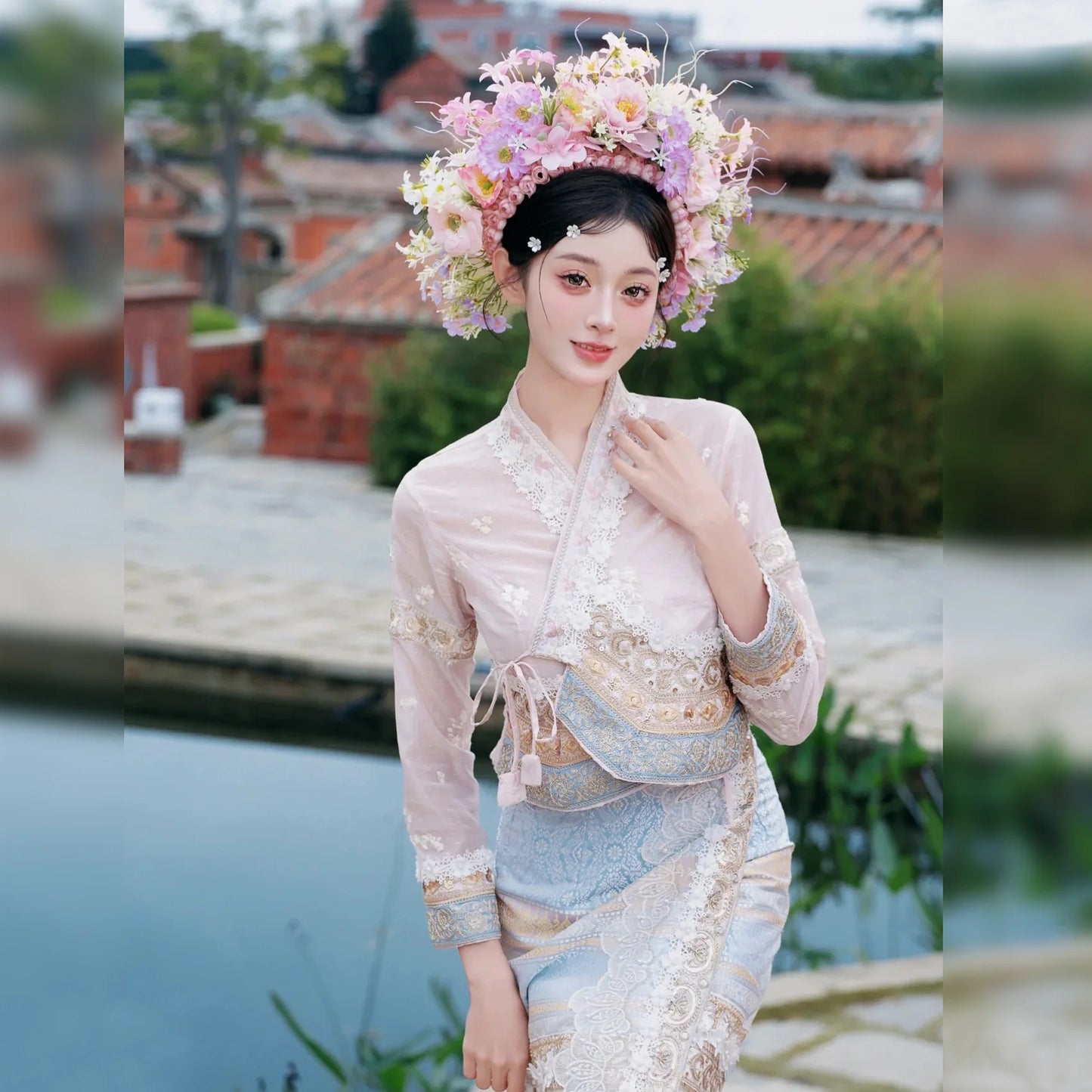 Elegant Floral Crown Headband for Women and Girls - Perfect Wedding and Festival Accessory