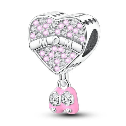 Romantic 925 Sterling Silver Lipstick Charm Pendant with Zircon for Womens Bracelets Necklaces DIY Jewelry Gift