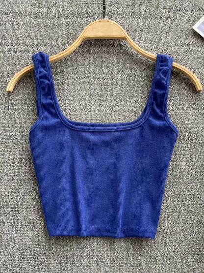 Women Backless Y2K Slim Fit Crop Tank Top Sleeveless
