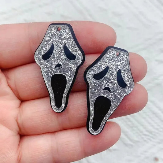 10Pcs Halloween Ghost Acrylic Skull Charms For DIY Jewelry