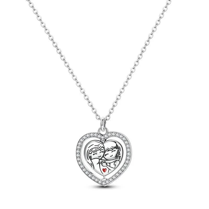 925 Sterling Silver Heart Butterfly Pendant Adjustable Sparkle Necklace for Women Elegant DIY Gift Jewelry