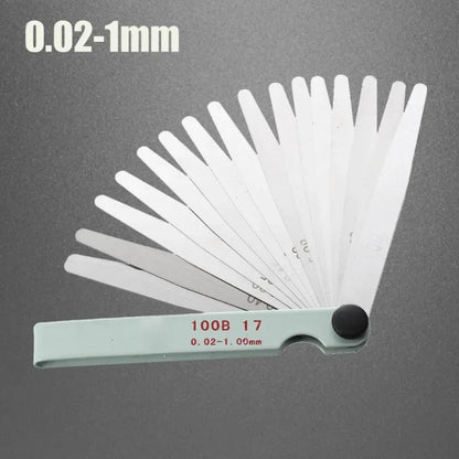 Precision Metric Feeler Gauge Set for Engine Valve Adjustment 17 Blades 0.02-1.00mm