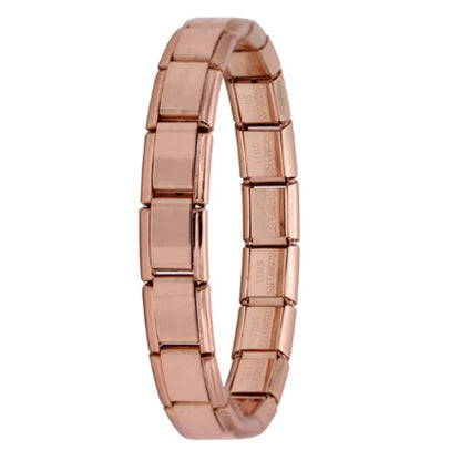 RAKOL Classic Stainless Steel Italian Chain Link Pendant for 9mm DIY Bracelet Making Rose Gold