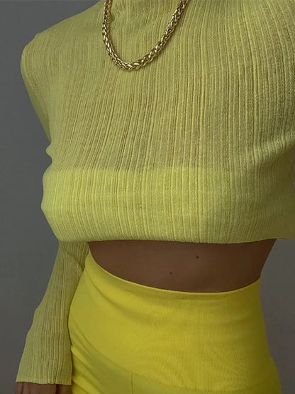 Women Sheer Mock Neck Long Sleeve Top Chic Fall 2024