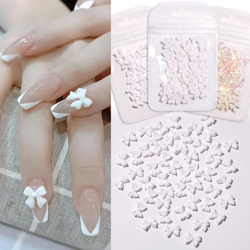 Kawaii Lollypop 3D Nail Art Charms Set with Resin Butterfly and Bear Rhinestones