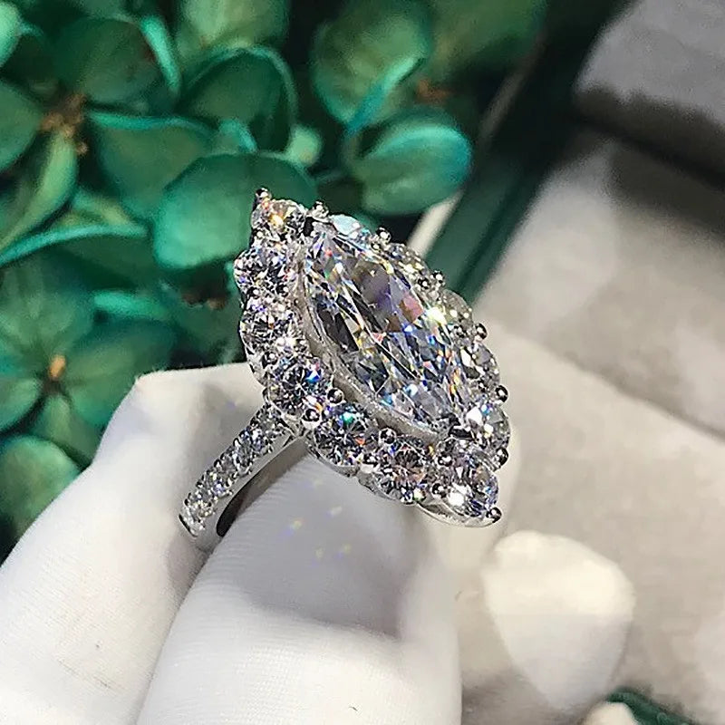 Fashion Anniversary Ring 925 Sterling Silver Moissanite Engagement Wedding Band for Women and Men