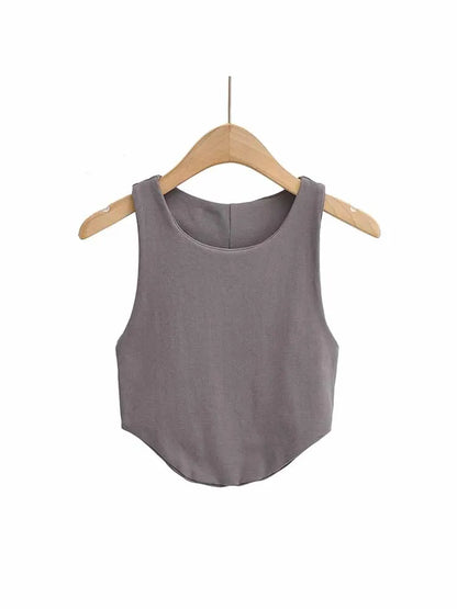 2024 Summer Womens Double Curve Backless Crop Tank Top