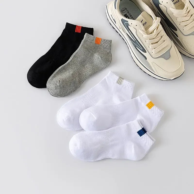 5 Pairs Fashionable Cloth Standard Boat Socks For Men