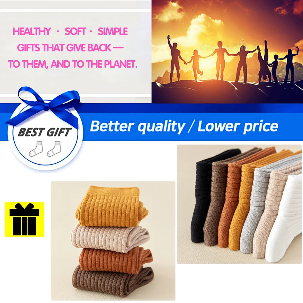 Women Seamless Anti Odor Cotton Mid Calf Socks Breathable