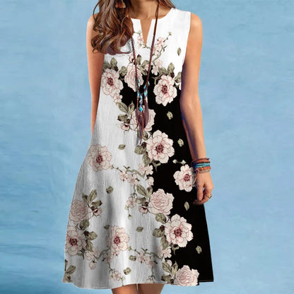 2024 European and American Cross Border Women's V-neck Dress 8185-30