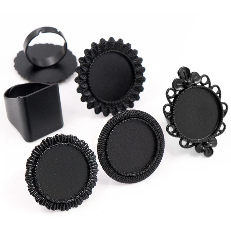 Versatile Adjustable Ring Settings Set for 20mm Cabochons and Buttons