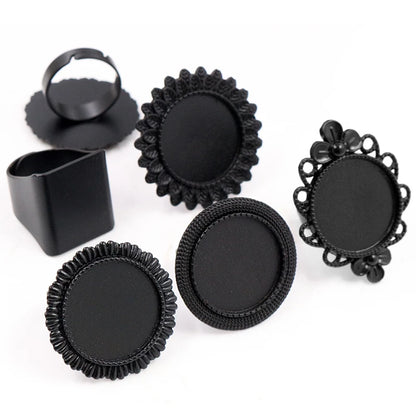 Versatile Adjustable Ring Settings Set for 20mm Cabochons and Buttons