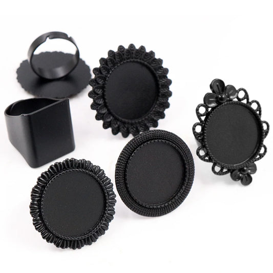 Versatile Adjustable Ring Settings Set for 20mm Cabochons and Buttons