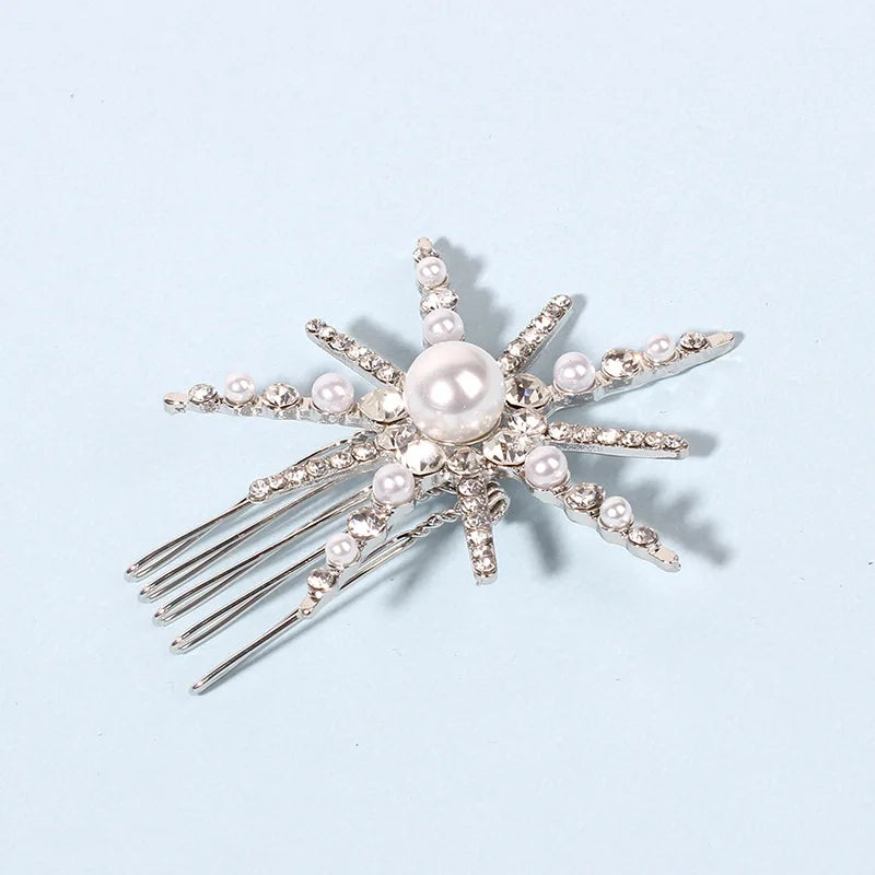 Geometric Stars & Moon Rhinestone Hair Clip Set - Top-Rated Bridal Hair Accessories 1