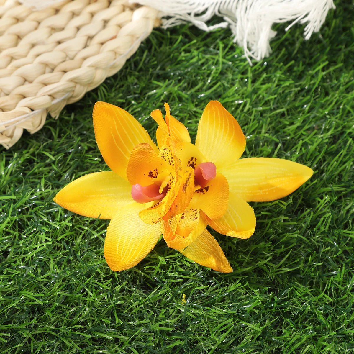 Bohemian Orchid Flower Hair Clips for Women Bridal Beach Wedding Hair Accessories