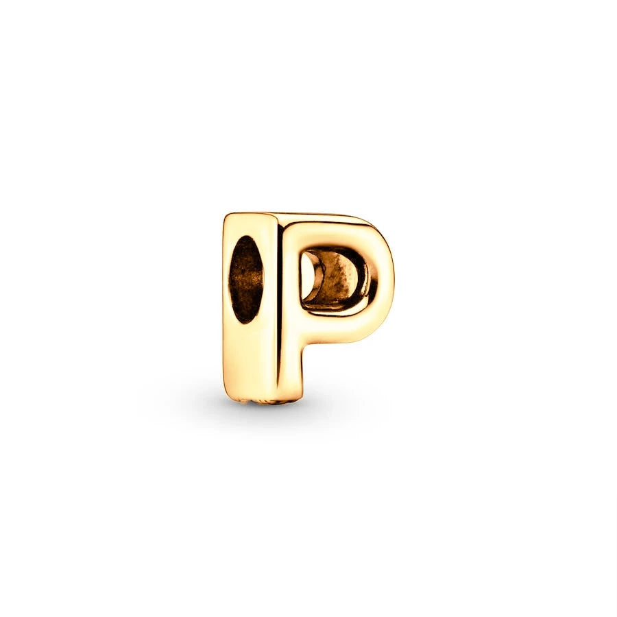 Gold Plated A To Z Alphabet Charm Beads For 925 Bracelet