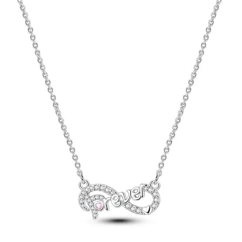 Original 925 Sterling Silver Heart Skull Necklace Ring and Cross Bracelet Set with Zircon Accents for Halloween and Valentine Gifts