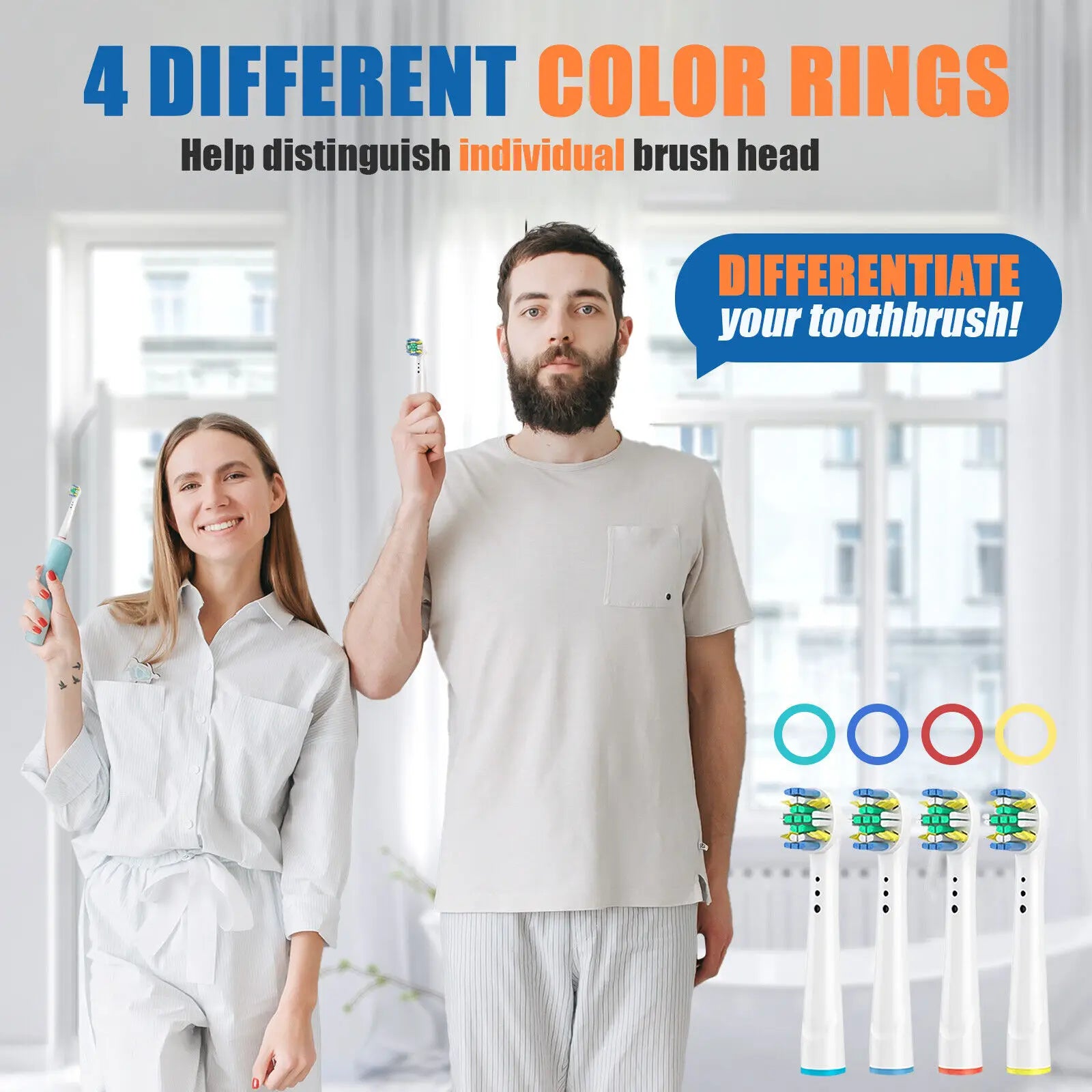 Toothbrush Replacement Heads Refill for Oral B Electric Toothbrush Pro1000 Pro 3000 Pro5000 Pro7000 Vitality Floss Action - 16 Pack
