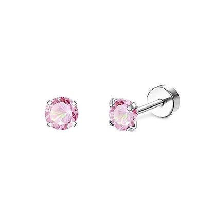 2PCS Set Stainless Steel Heart Moon Stud Earrings for Women Trendy Ear Tragus Cartilage Body Piercing
