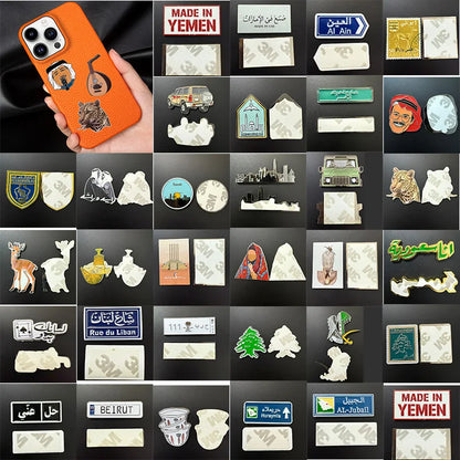 Stylish Saudi Arabia Themed Metal Pin Brooches for Mobile Phones