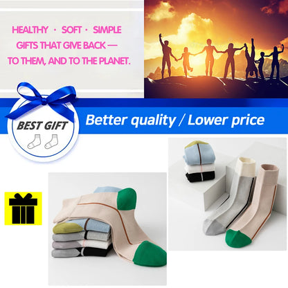 5 Pairs Womens Cotton Mid Calf Seamless Ventilated Socks