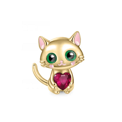Exquisite 925 Silver Cat Claw Pendant Beads with Safety Chain for European Bracelets B5177