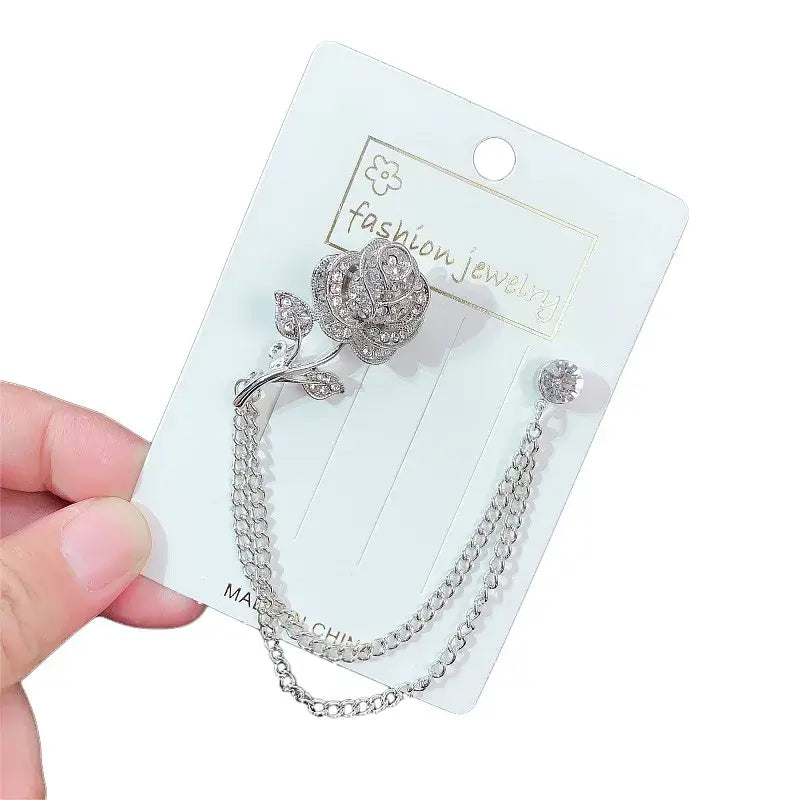 Men and Women Tassel Chain Suit Brooch Alloy Fashion Accessory H1337