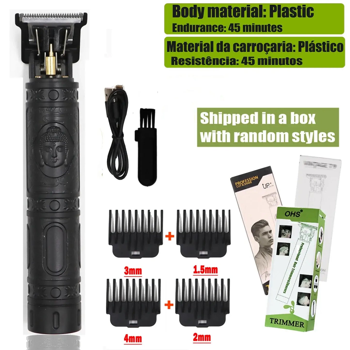 OHS Rechargeable Vintage T9 Cordless Hair Clipper Trimmer OHS H4 Buddha