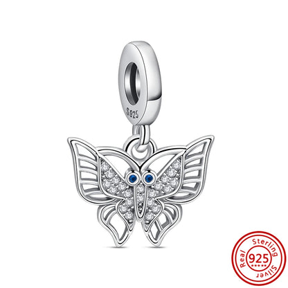 925 Silver Lucky Crown Butterfly Heart Family Tree Beads